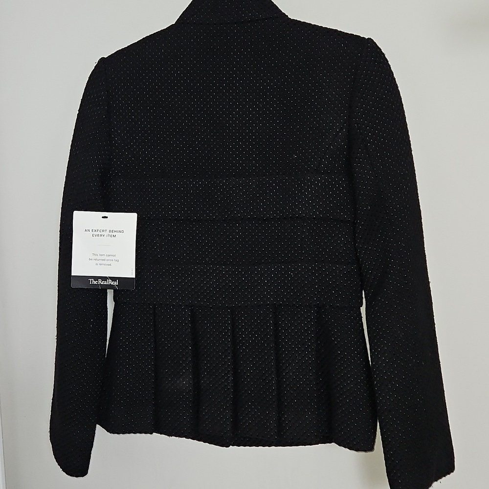 Tibi New York Black Textured Wool Blend Jacket Blazer Coat Size 4 - Picture 4 of 11
